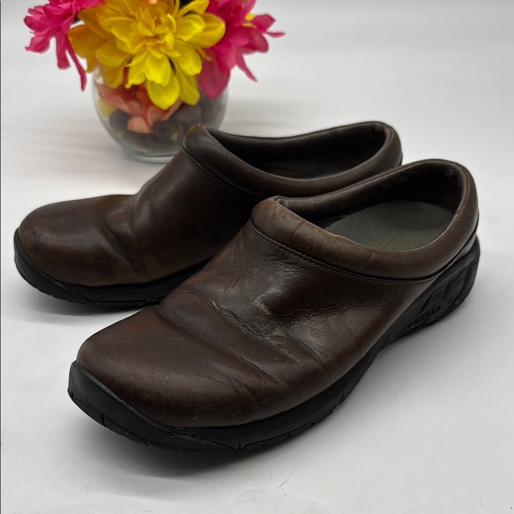 Merrell Brown Leather Slip-On Loafers Size 8 MR7805